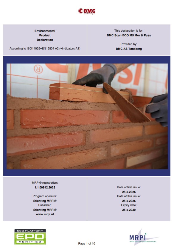 BMC Scan ECO M5 Mur & Puss - Milieu Relevante Product Informatie
