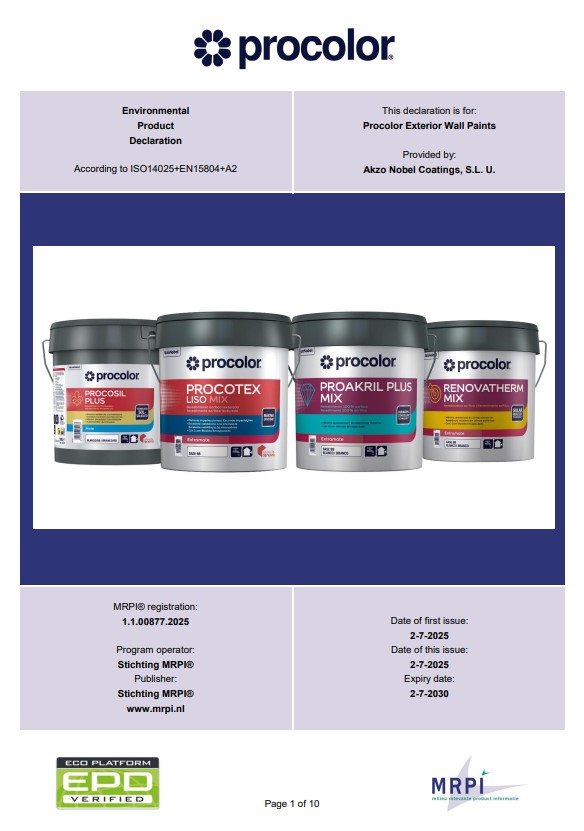 Pro Color Color Square Procolor Exterior Wall Paints - Milieu Relevante Product Informatie